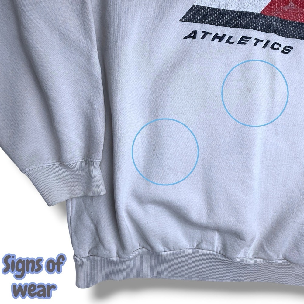 Rare Vintage Tommy‎ Hilfiger Athletics Sweatshirt Size Medium Big Logo Spell Out - Picture 14 of 16